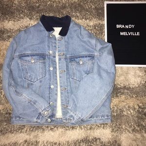 Brandy Melville Sherpa lined denim jacket